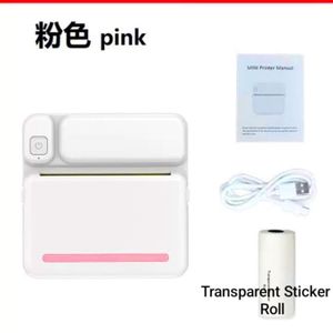 Portable Mini Thermal Sticker Printer – Bluetooth Label Maker with USB Cable + Transparent Sticker Roll
