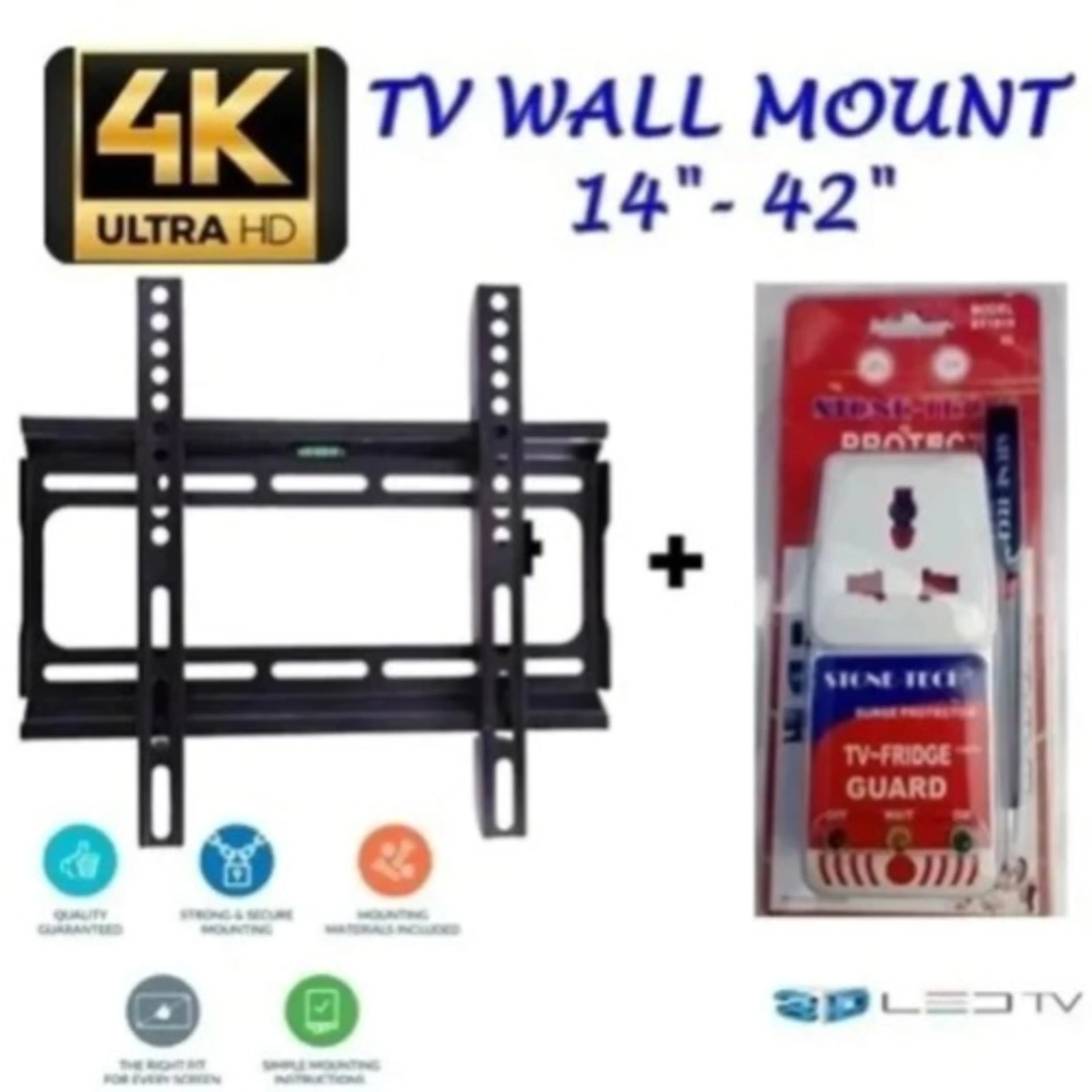 Tv Wall Mount 14-42 + Surge Protector